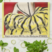 French art nouveau beauty Creme de Luzy advertisem Theedoek (Gevouwen)