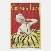 French art nouveau beauty Creme de Luzy advertisem Theedoek (Verticaal)