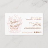 French Bakery Hand Drawn Cupcake Pastry Cake Photo Visitekaartje (Achterkant)