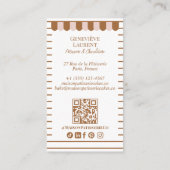 French Bakery Hand Drawn Cupcake Pastry Cake Shop Visitekaartje (Achterkant)