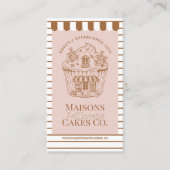 French Bakery Hand Drawn Cupcake Pastry Cake Shop Visitekaartje (Voorkant)