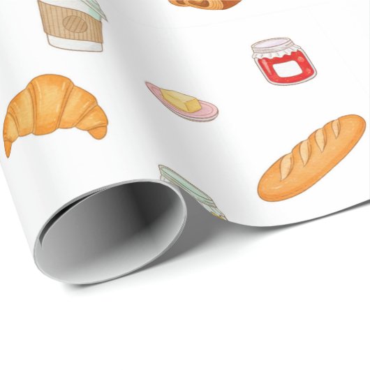 French Bakery Morning Pattern Cadeaupapier (Rol Hoek)