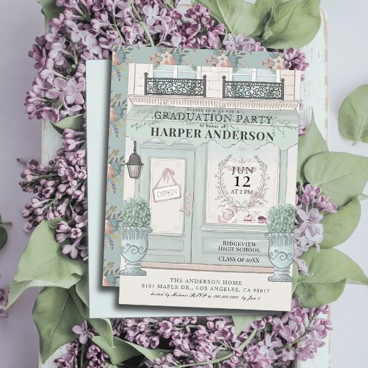 French Bakery Patisserie Paris Green Afstuderen Kaart