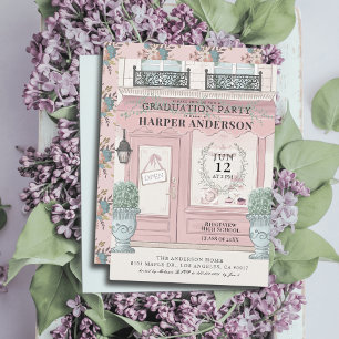 French Bakery Patisserie Paris Roze Afstuderen Kaart
