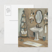 French Bathroom with Mirror and Sink Briefkaart (Voorkant / Achterkant)