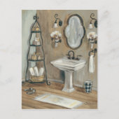 French Bathroom with Mirror and Sink Briefkaart (Voorkant)