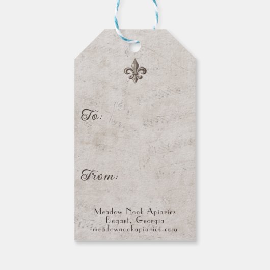 French Bee en Flower Gepersonaliseerde Apiary Honi Cadeaulabel (Achterkant)