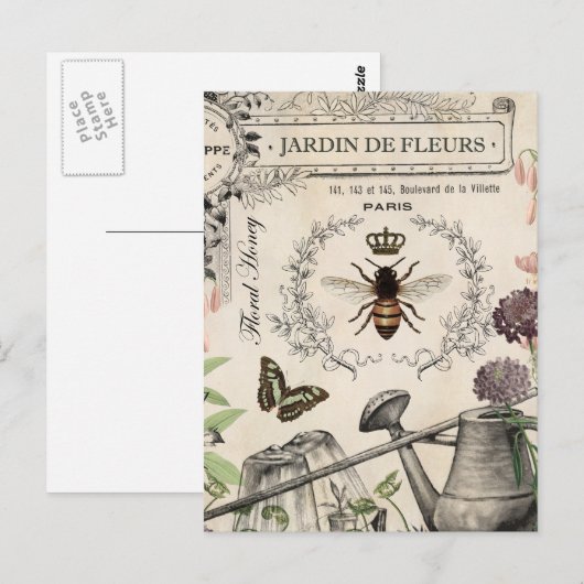 FRENCH BEE GARDEN BRIEFKAART (Voorkant / Achterkant)