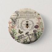 FRENCH BEE GARDEN RONDE BUTTON 5,7 CM (Voorkant)