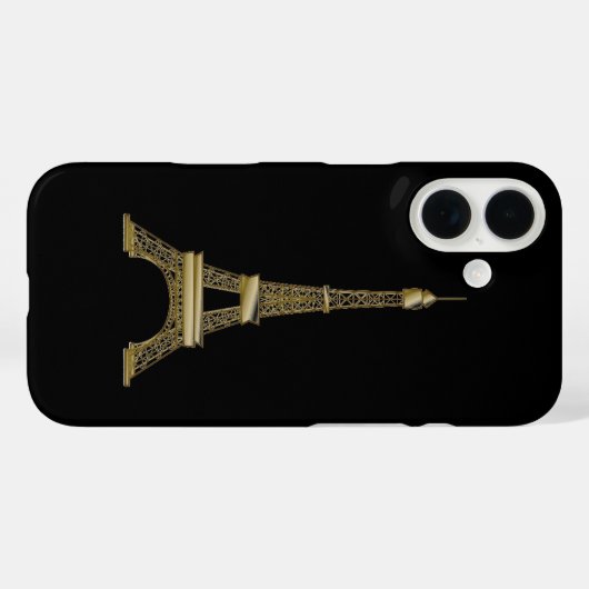 French Black & Gold Eiffel Tower Case-Mate iPhone Case (Achterkant (horizontaal))