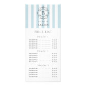 French Blue Awning Stripes prijslijst menu (Voorkant)