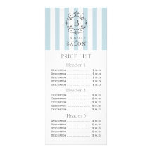 French Blue Awning Stripes prijslijst menu