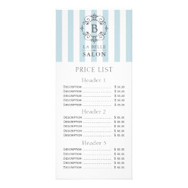 French Blue Awning Stripes prijslijst menu