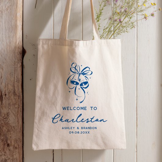 French Blue Bells Hotel Wedding Welcome Tote Bag