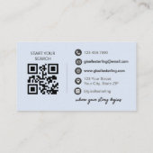 French Blue Blush Foto Makelaar QR Code Visitekaartje (Achterkant)