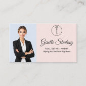 French Blue Blush Foto Makelaar QR Code Visitekaartje (Voorkant)
