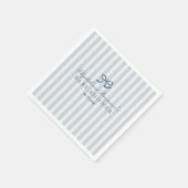 French Blue Bow & Stripes Baby shower Servet (Hoek)