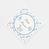 French Blue Chinoiserie Baby shower servetten (Hoek)