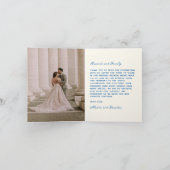 French Blue Countryside Garden Floral Wedding Bedankkaart (Binnen)