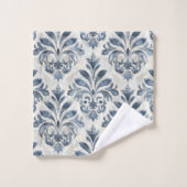 French Blue Damask Towel Bad Handdoek (Wasdoekje)