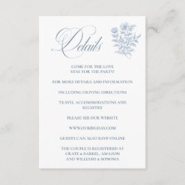 French Blue Enclosure Card Details Informatiekaartje