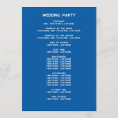 French Blue European Garden Whimsical Wedding Programmakaart (Achterkant)