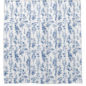 French Blue Garden Wildflowers Patroon Douchegordijn (Voorkant)