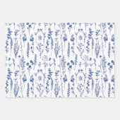 French Blue Garden Wildflowers Patroon Inpakpapier Vel (Voorkant 3)