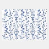 French Blue Garden Wildflowers Patroon Inpakpapier Vel (Voorkant 2)