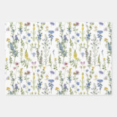 French Blue Garden Wildflowers Patroon Inpakpapier Vel (Voorkant 3)