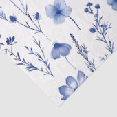 French Blue Garden Wildflowers Patroon Tissuepapier (Detail)