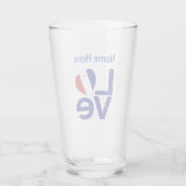 French Blue LOVE Hart Vlag Gepersonaliseerd Glas (Achterkant)