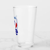 French Blue LOVE Hart Vlag Gepersonaliseerd Glas (Links)