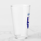 French Blue LOVE Hart Vlag Gepersonaliseerd Glas (Rechts)