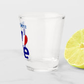 French Blue LOVE Hart Vlag Gepersonaliseerd Shot Glas (Rechts)