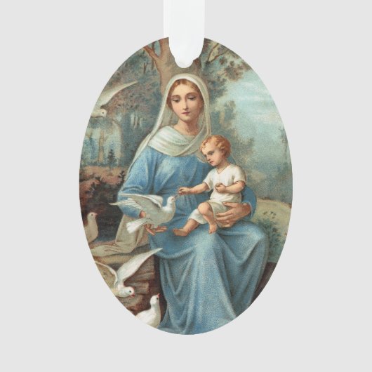 French Blue Madonna Acryl Ornament (voorkant)