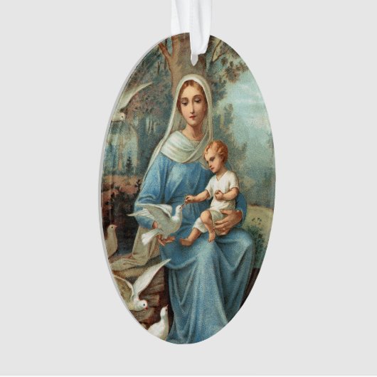 French Blue Madonna Acryl Ornament (voorkant)