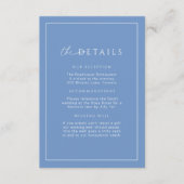 French Blue Minimal Wedding Details Invoegen Informatiekaartje (Voorkant)