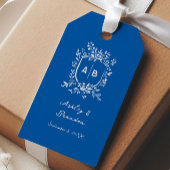 French Blue Monogram Crest Old World Wedding Cadeaulabel