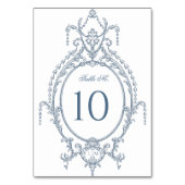 French Blue Ornate Baroque Wedding  Kaart (Voorkant)