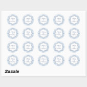 French Blue Ornate Monogram Wedding Seal Ronde Sticker (Vel)
