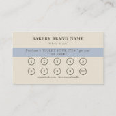 French Blue Stripes Bakkerij Logo Loyalty Punch Visitekaartje (Achterkant)