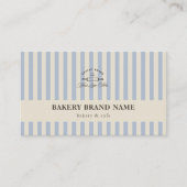 French Blue Stripes Bakkerij Logo Loyalty Punch Visitekaartje (Voorkant)