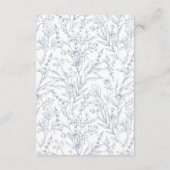 French Blue Toile Floral Wedding Details Kaarten (Achterkant)