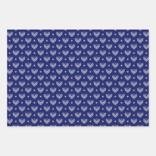 French Blue Trio 1 Geometrische set van wikkelpapi Inpakpapier Vel (Voorkant 2)