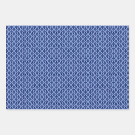 French Blue Trio 3 Geometrische set van wikkelpapi Inpakpapier Vel (Voorkant 3)