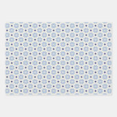 French Blue Trio 3 Geometrische set van wikkelpapi Inpakpapier Vel (Voorkant)