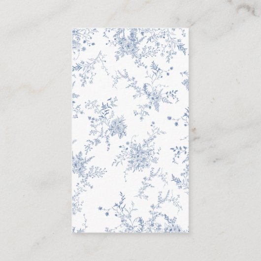 French Blue Wedding RSVP QR-code Informatiekaartje (Achterkant)