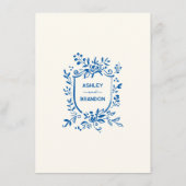 French Blue Whimsical Ribbon and Bow Wedding  Informatiekaartje (Achterkant)