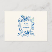 French Blue Whimsical Wedding Reception  Informatiekaartje (Achterkant)